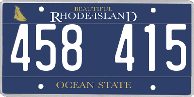 RI license plate 458415