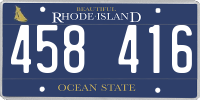 RI license plate 458416