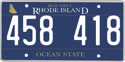 RI license plate 458418