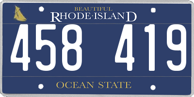 RI license plate 458419