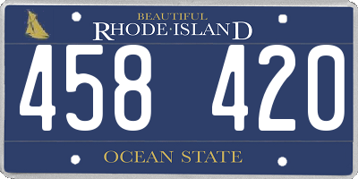 RI license plate 458420