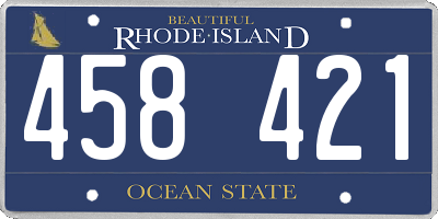 RI license plate 458421