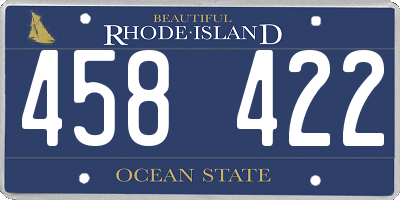 RI license plate 458422