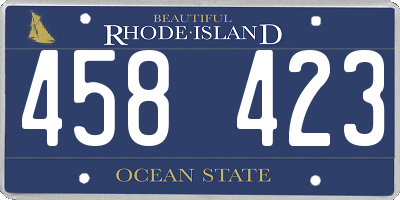 RI license plate 458423