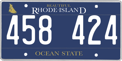 RI license plate 458424