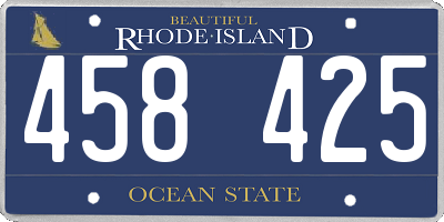 RI license plate 458425
