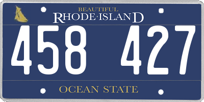 RI license plate 458427