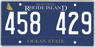 RI license plate 458429