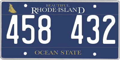 RI license plate 458432
