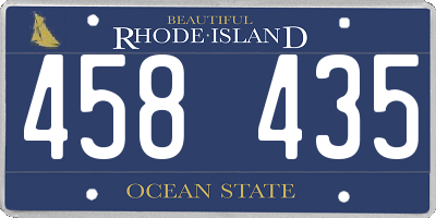 RI license plate 458435
