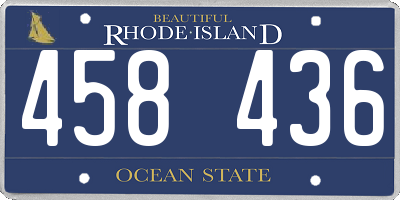 RI license plate 458436