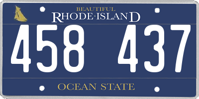 RI license plate 458437