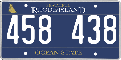RI license plate 458438