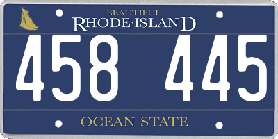 RI license plate 458445