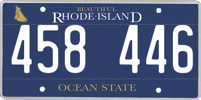 RI license plate 458446