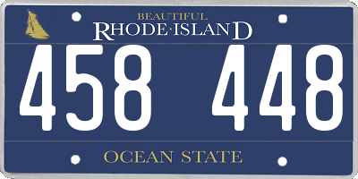 RI license plate 458448