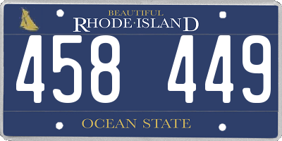 RI license plate 458449