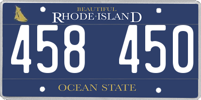 RI license plate 458450