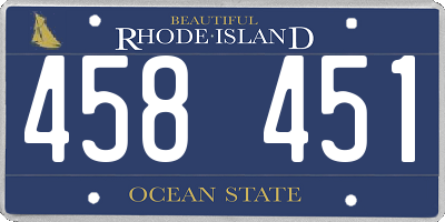 RI license plate 458451