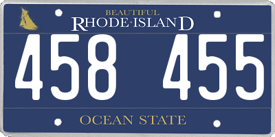 RI license plate 458455