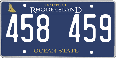 RI license plate 458459