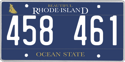 RI license plate 458461