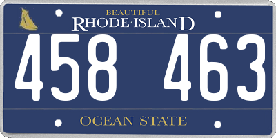 RI license plate 458463