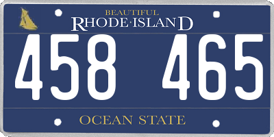 RI license plate 458465