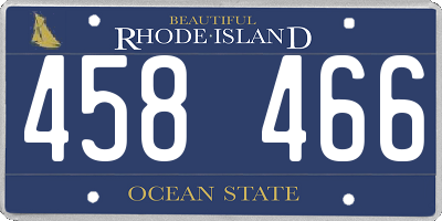 RI license plate 458466