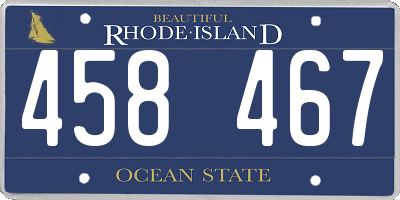 RI license plate 458467