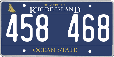 RI license plate 458468