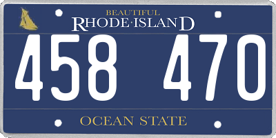 RI license plate 458470
