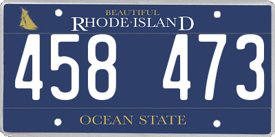 RI license plate 458473