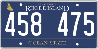 RI license plate 458475