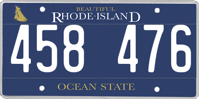 RI license plate 458476
