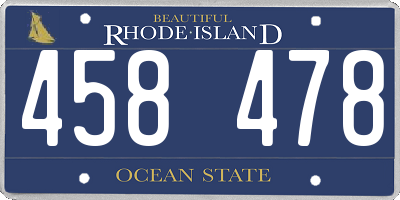 RI license plate 458478