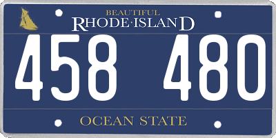 RI license plate 458480