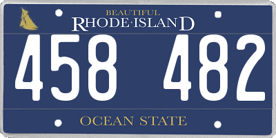 RI license plate 458482