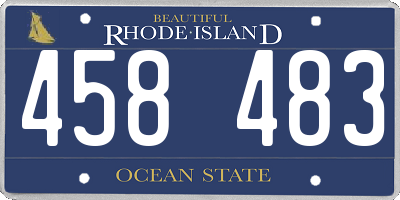 RI license plate 458483