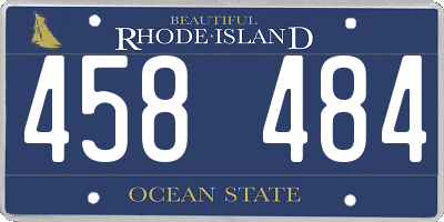 RI license plate 458484