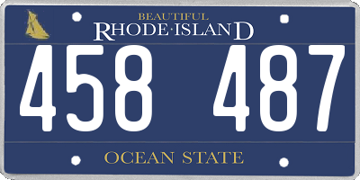 RI license plate 458487