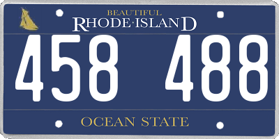 RI license plate 458488