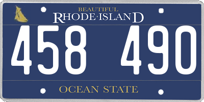 RI license plate 458490