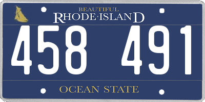 RI license plate 458491