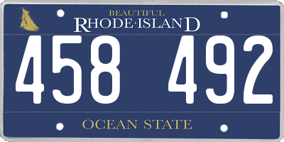 RI license plate 458492