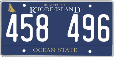 RI license plate 458496