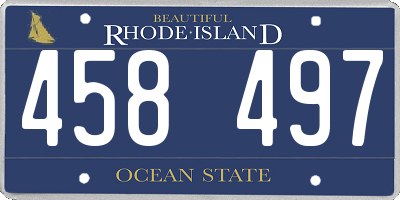 RI license plate 458497