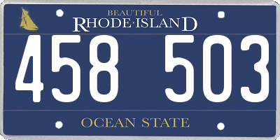 RI license plate 458503