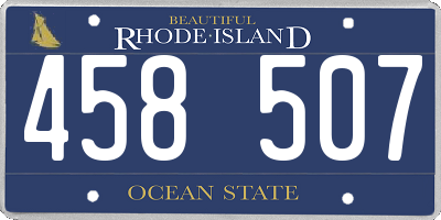 RI license plate 458507