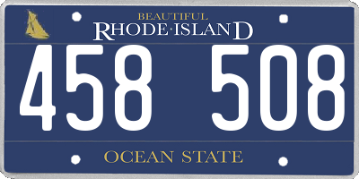 RI license plate 458508